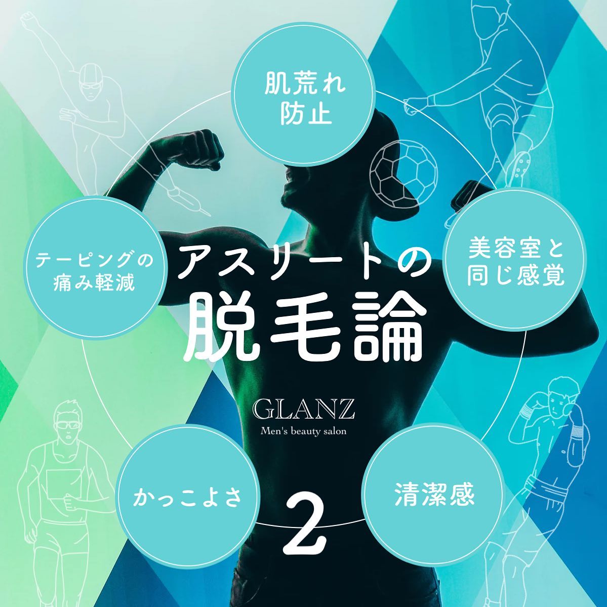 .【アスリートの脱毛論2】.現在東京オリンピックが開催されており、スポーツ熱が高まっていますよね🏻.以前載せた"アスリートの脱毛論"こちらの投稿、好評をいただいており特に反響が大きかったんです.GLANZにはアスリートのお客様が多く来店なさっています🪄そこで、改めてスポーツをする方々のリアルなお声や脱毛のきっかけなどまとめてみようと思います🧑🏻‍..近年スポーツの祭典や世界大会などで、ムダ毛を処理している男性選手は大変多くなっています.男性の脱毛はオシャレ目的でヒゲ脱毛をするイメージが強いですが、実はスポーツを積極的にしている男性の中には、すね毛や胸毛を処理する男性の割合が高いのです..では、アスリートの方から聞いた脱毛に至った理由を大きく7つに分けました️.１.「パフォーマンスの向上」１分１秒でも記録を伸ばし結果を出すため。 摩擦などの抵抗を減らすため.２.「ケガなどの外傷時の処置やテーピング時にムダ毛が邪魔」毛の有無で密着感や巻きやすさに違いも🏻.３.「鍛え上げた身体・筋肉を美しく魅せるため」鍛えた身体に毛は不要。肉体改造の成果を魅せるため！.４.「エチケットの一環」競技相手と密着する場合など相手に嫌悪感を抱かせないよう身だしなみの一環として剃る人も🪒.５.「メンタルの向上」体毛がないことでのゲン担ぎ（毛がない→ケガ無い）.６.「清潔感アップ」身だしなみの一環。 欧米のエチケット文化（マナー）浸透摩擦やムレなど不快感による集中力低下を防ぐ️.７.「時間短縮」 1分1秒の積み重ねが勝負。 ムダ毛の処理が不要になるため時間短縮につながる..以上のような理由があげられました🪄.また、ユニフォームとの摩擦や、汗によるムレや臭いが生じるのを軽減するためにも脱毛は有効です️悩みが減ると嬉しいですよね..様々な理由で「アスリート脱毛」はプロ・アマを問わずスポーツマンにとって当たり前になりつつあります..アスリートの脱毛論、いかがでしたでしょうか？.次回はアスリートの方に特に人気の部位をランキングでご紹介しますのでお楽しみに♪🏻..———————————————————2021年3月31日グランドオープン！🦌———————————————————.️GLANZ -グランズ-️https://glanzashiya.com/@glanz_2021 .≪無料カウンセリングのご予約受付中≫／／ HPからご予約いただけます！＼＼.[ADDRESS]〒659-0065 兵庫県芦屋市公光町7-12メインステージ芦屋公光3階.︎阪神本線　阪神芦屋駅徒歩1分︎近隣にコインパーキング多数有り︎芦屋警察署の裏.[TEL]080-6521-5785.[MAIL]glanz.ashiya@icloud.com.[営業時間]11:00〜21:00(最終受付20:00).[定休日]不定休.———————————————————...#ひげ脱毛 #メンズ脱毛 #男性脱毛 #男性美容 #芦屋脱毛サロン #光脱毛 #芦屋 #メンズ脱毛サロン #芦屋エステ #全身脱毛 #神戸脱毛 #神戸メンズ脱毛 #メンズ脱毛サロン #西宮メンズ脱毛 #vio脱毛 #美容 #芦屋市 #阪神芦屋 #タイガース #阪神 #阪神タイガース  #美容男子 #おしゃれ男子 #痛くない脱毛 #芦屋脱毛 #脱毛キャンペーン #西宮脱毛 #脱毛キャンペーン #学生脱毛 #アスリート脱毛 #アスリート #オリンピック .